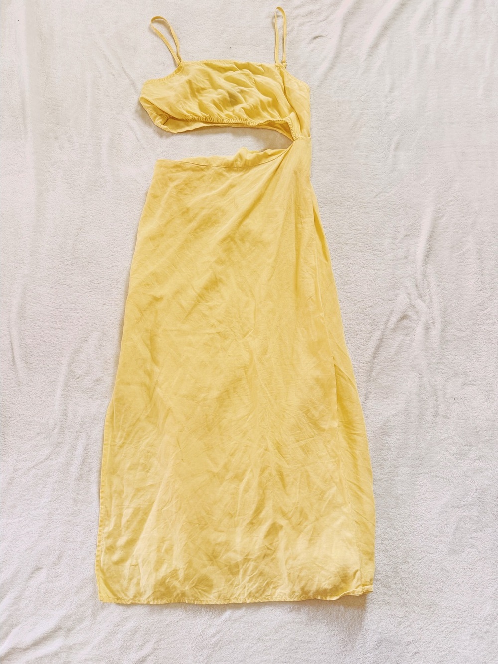 Forever 21 Yellow Cutout Maxi Dress